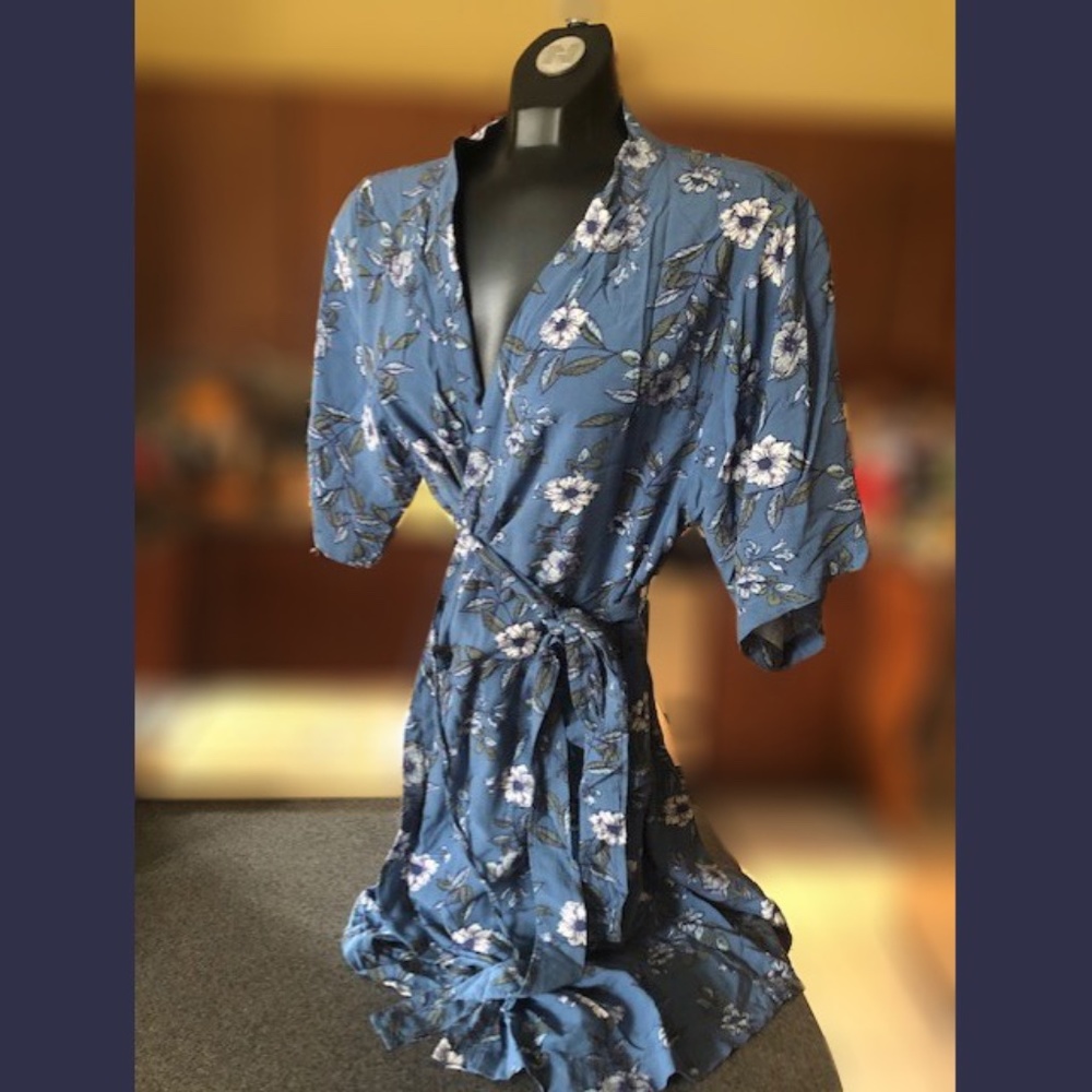 3/4 sleeve kimono house robe